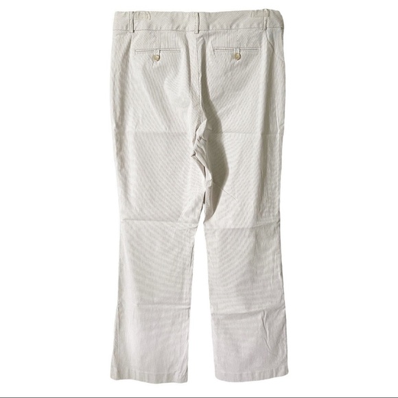 Ann Taylor Womans‎ Striped Ivory Mid Rise Casual Cotton Stretch Dress Pant 10 - Picture 2 of 10